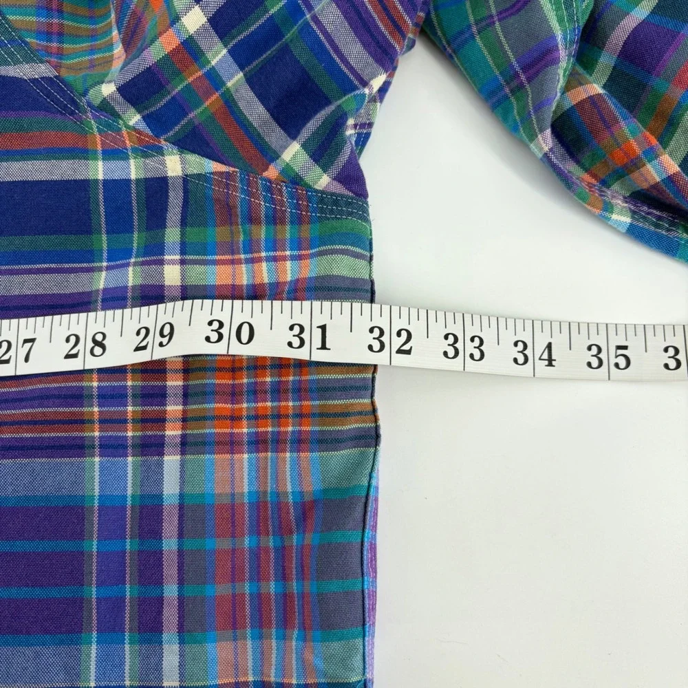 Polo Ralph Lauren‎ Mens 3XB Multicolor Plaid Long Sleeve Button Up Shirt Madras